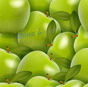 青苹果无缝背景矢量素材